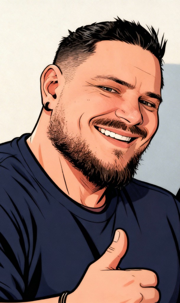 Illustratie: Remco van der Schans, portret met duim omhoog