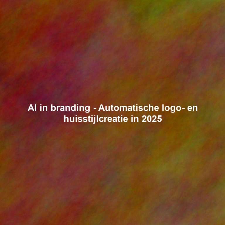 AI in branding - Automatische logo- en huisstijlcreatie in 2025